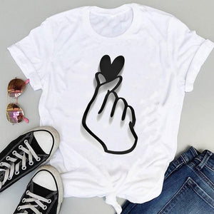 Women's Tops Girlfriends Girls Cat Print T-shirts