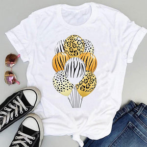 Women's Tops Girlfriends Girls Cat Print T-shirts