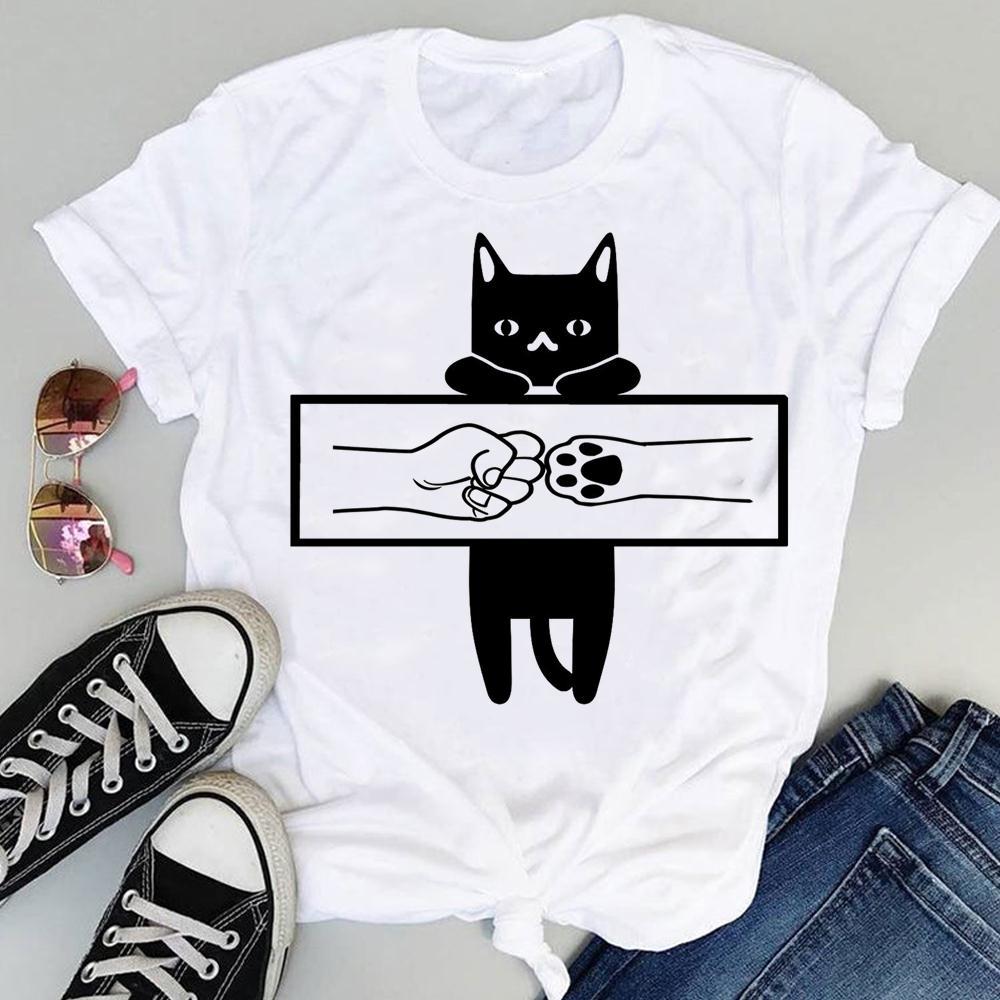 Women's Tops Girlfriends Girls Cat Print T-shirts