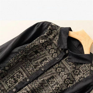 Women's Cotton Linen Shirts Literary Vintage Patch Tops