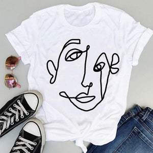Women's Tops Girlfriends Girls Cat Print T-shirts